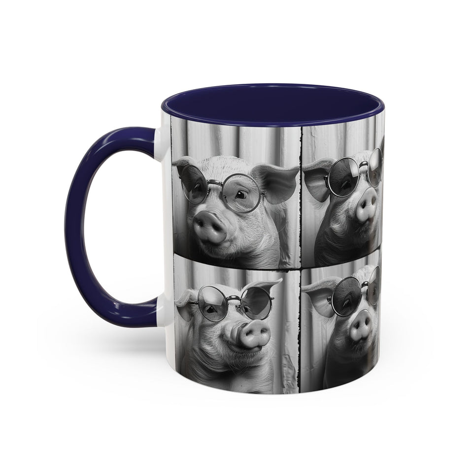 Pig Photo Booth Accent Coffee Mugs