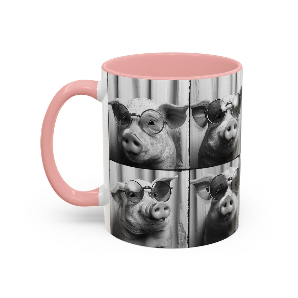 Pig Photo Booth Accent Coffee Mugs