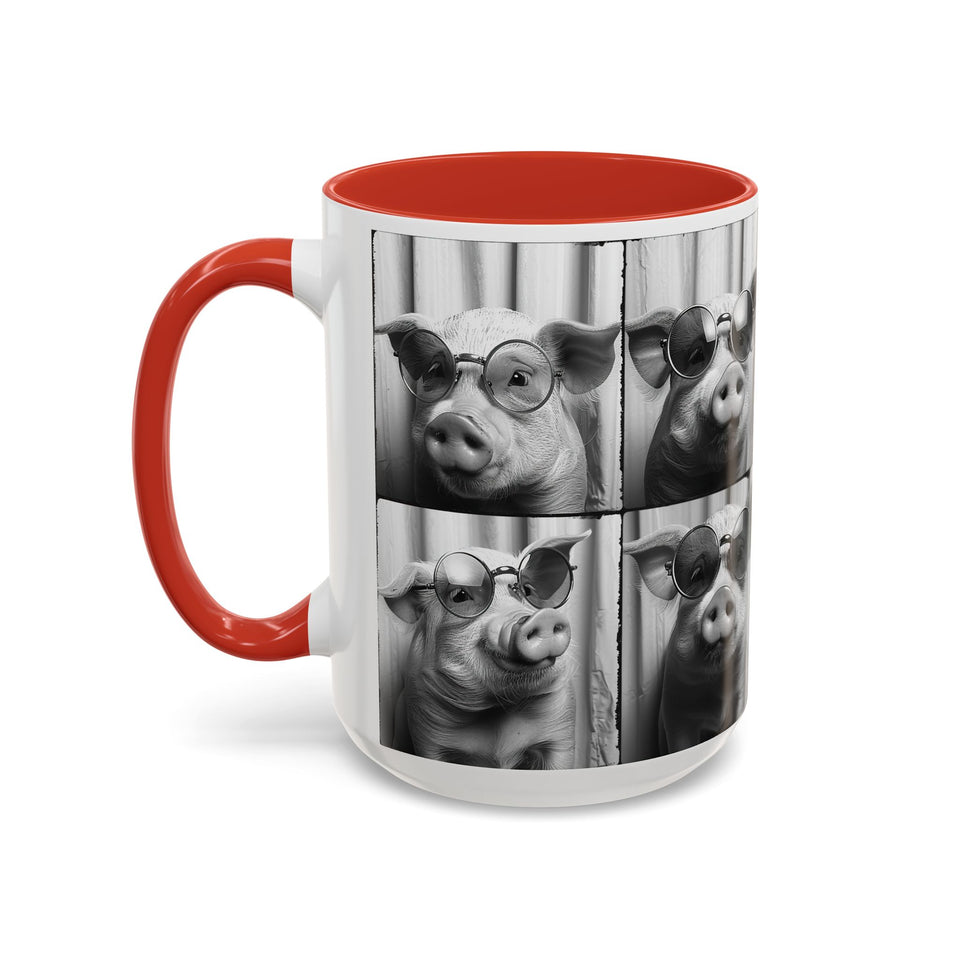 Pig Photo Booth Accent Coffee Mugs
