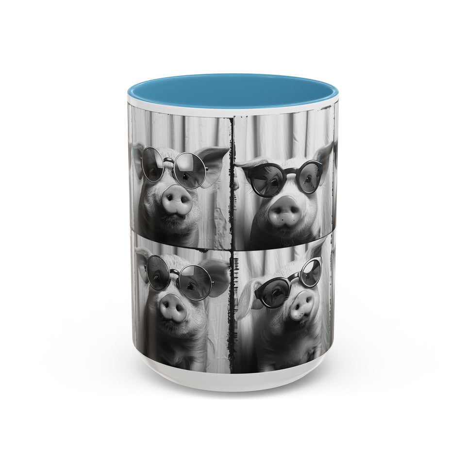Pig Photo Booth Accent Coffee Mugs