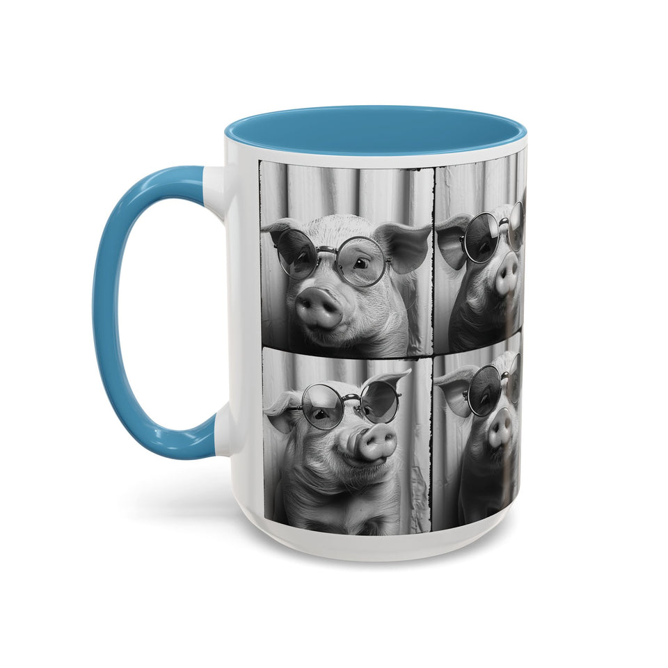 Pig Photo Booth Accent Coffee Mugs