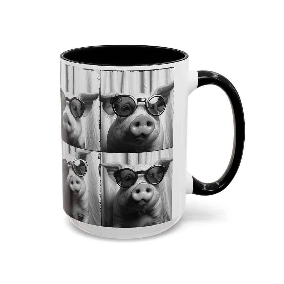 Pig Photo Booth Accent Coffee Mugs