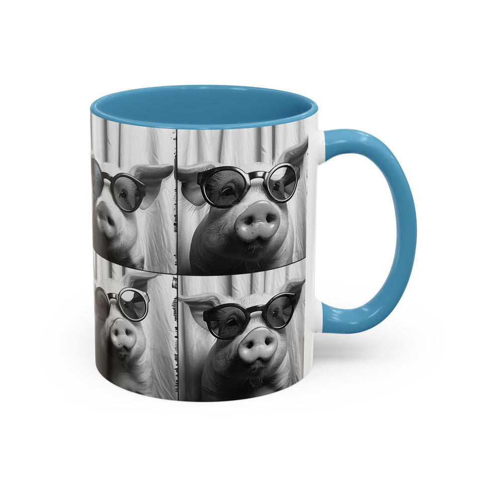 Pig Photo Booth Accent Coffee Mugs