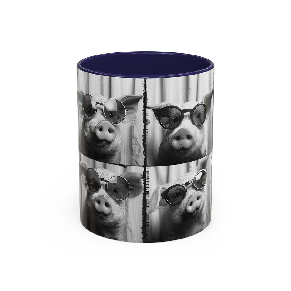 Pig Photo Booth Accent Coffee Mugs