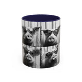 Pig Photo Booth Accent Coffee Mugs