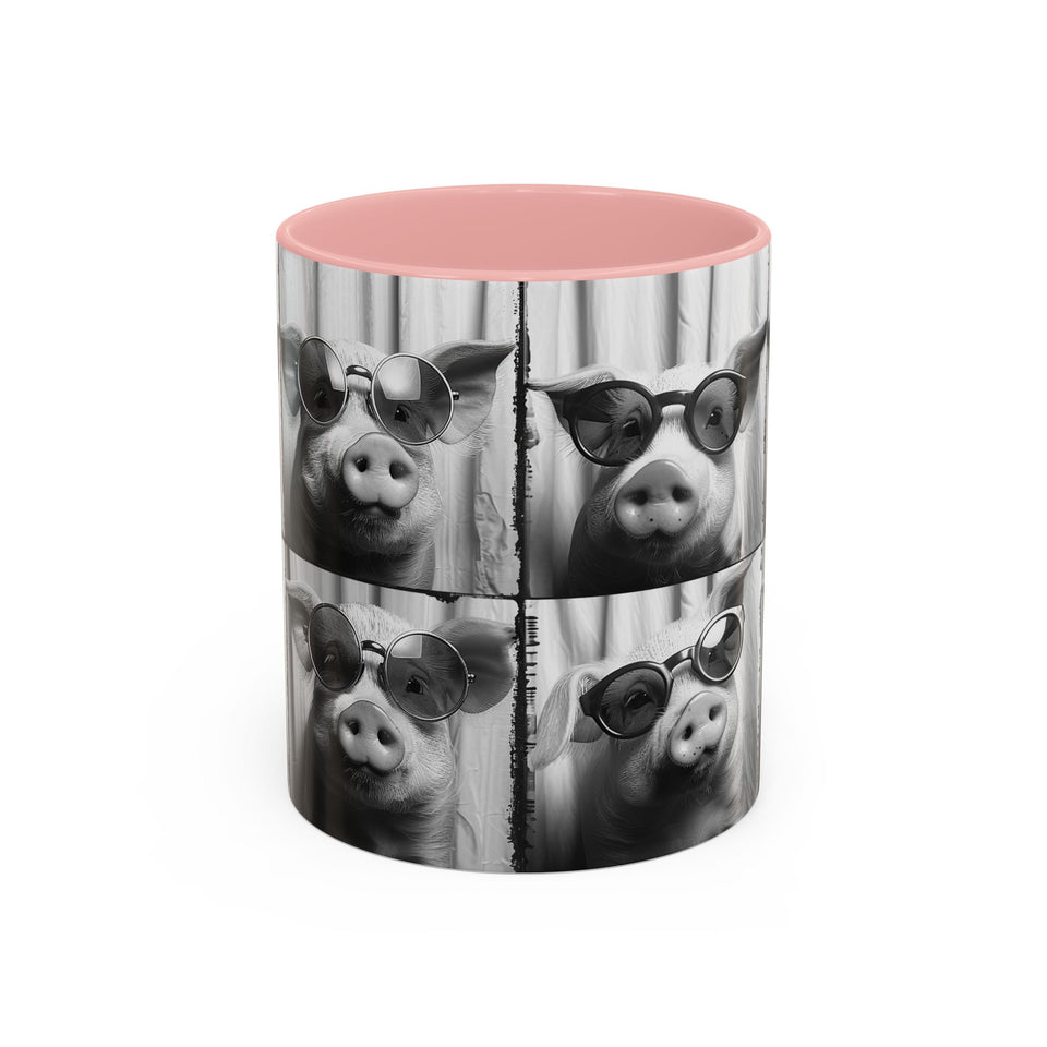 Pig Photo Booth Accent Coffee Mugs