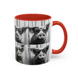 Pig Photo Booth Accent Coffee Mugs