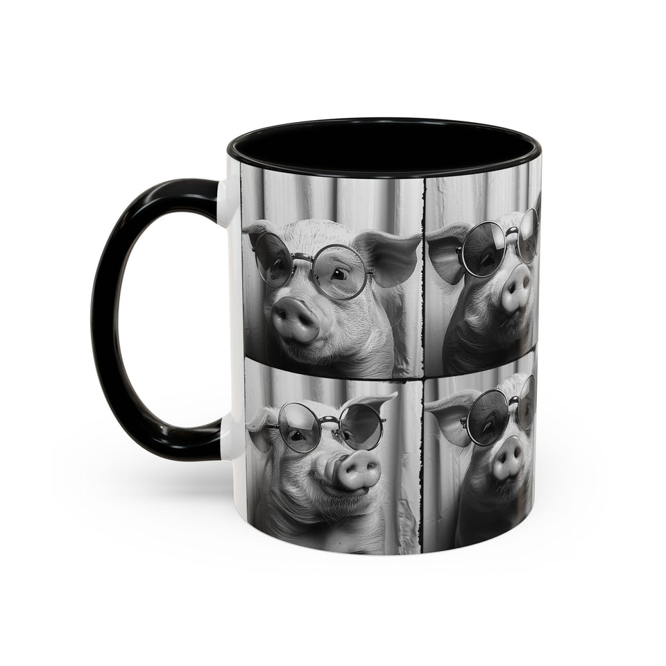Pig Photo Booth Accent Coffee Mugs
