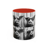 Pig Photo Booth Accent Coffee Mugs