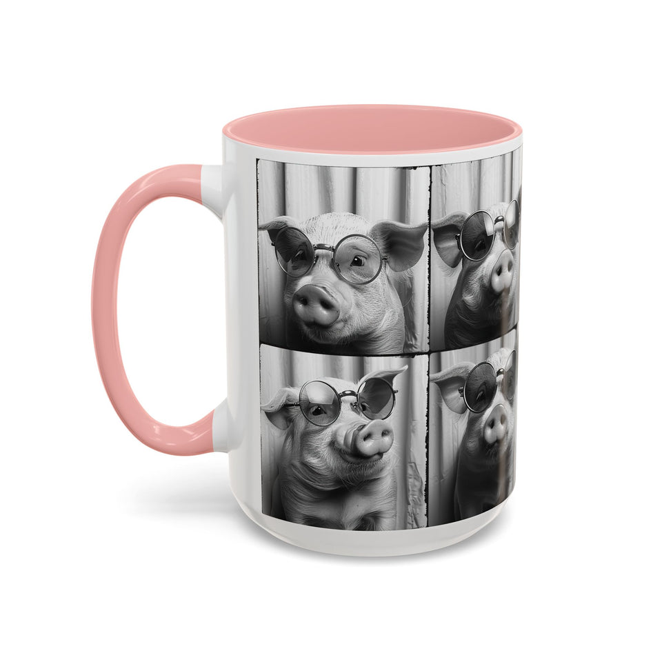 Pig Photo Booth Accent Coffee Mugs