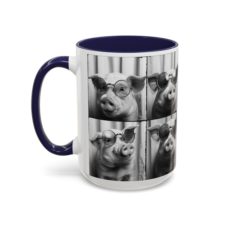 Pig Photo Booth Accent Coffee Mugs