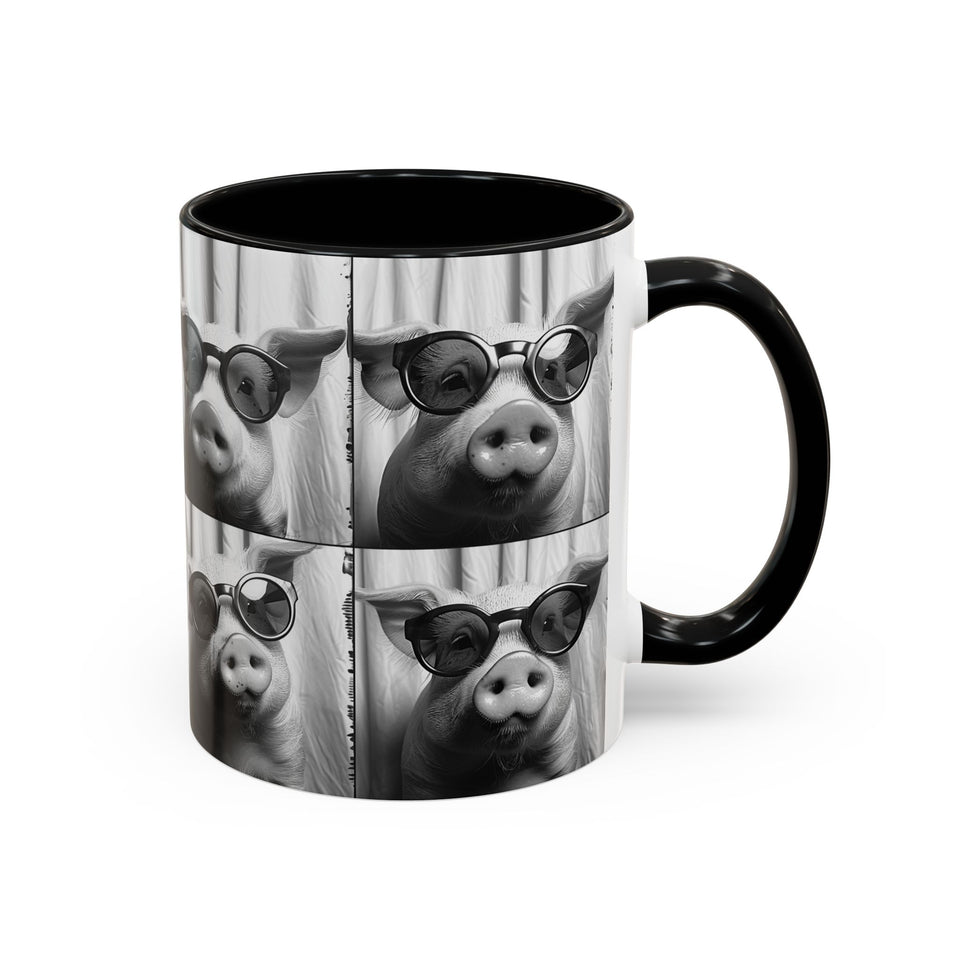 Pig Photo Booth Accent Coffee Mugs