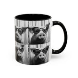 Pig Photo Booth Accent Coffee Mugs
