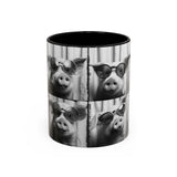 Pig Photo Booth Accent Coffee Mugs