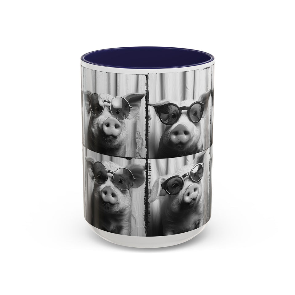 Pig Photo Booth Accent Coffee Mugs