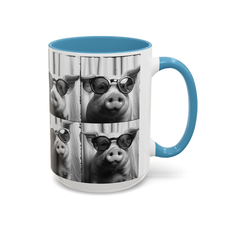 Pig Photo Booth Accent Coffee Mugs