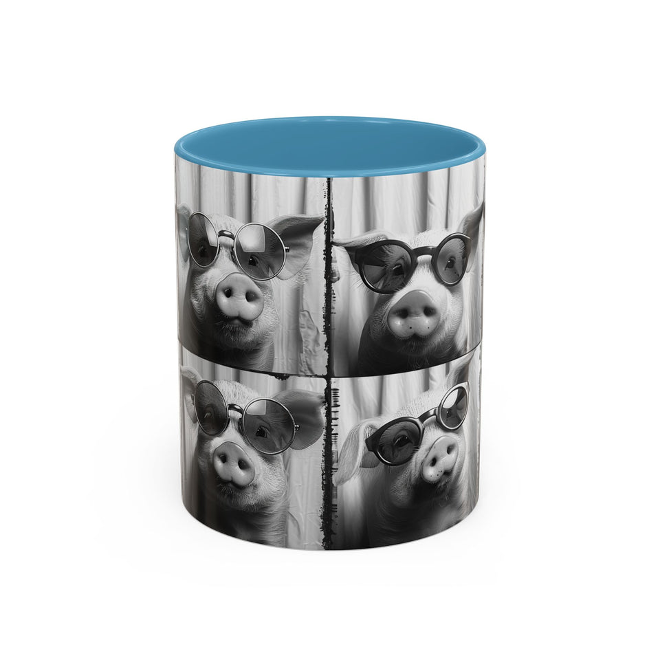 Pig Photo Booth Accent Coffee Mugs