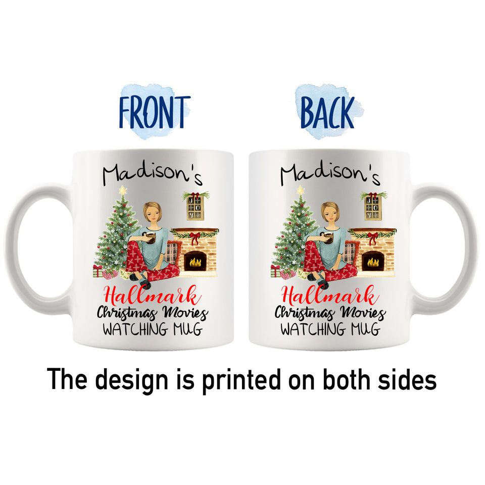 Personalized Hallmark Christmas Movies Watching Coffee Mug