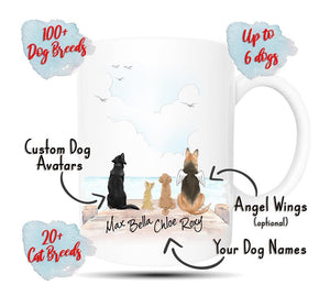 Personalized Custom Dog Coffee Mug (Up to 6 Dogs)